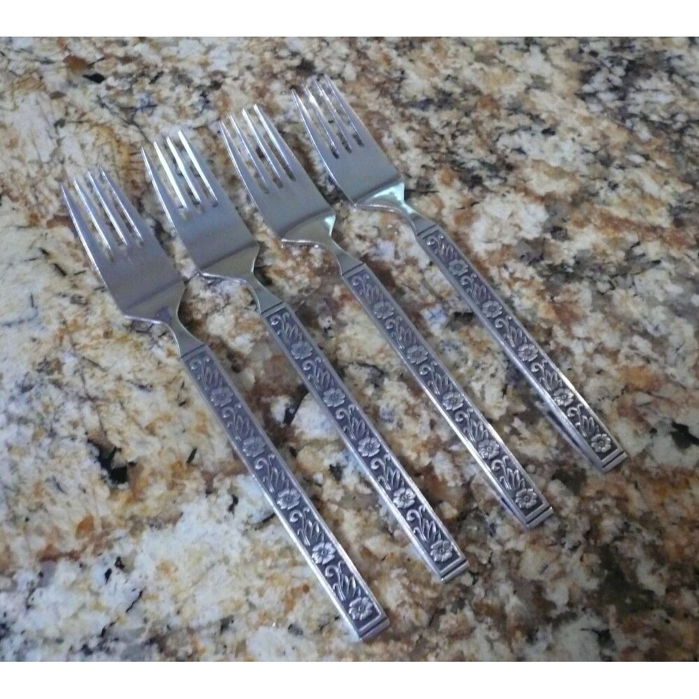Gold Standard NIGHT BLOSSOM Set(s) of 4 Dinner Forks Stainless Steel Japan